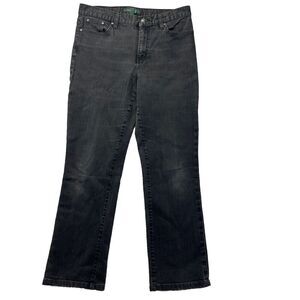 Ralph Lauren Jeans Women's Size 10 Black Denim Classic Straight Leg High-Rise